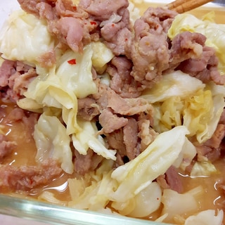 電子レンジで！豚肉とキャベツの簡単ホイコーロー♪